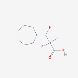 molecular formula C10H15F3O2 B13278850 3-Cycloheptyl-2,2,3-trifluoropropanoic acid 