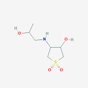 molecular formula C7H15NO4S B13278867 3-Hydroxy-4-((2-hydroxypropyl)amino)tetrahydrothiophene 1,1-dioxide 