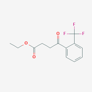 molecular formula C13H13F3O3 B1327889 Ethyl 4-oxo-4-(2-trifluoromethylphenyl)butyrate CAS No. 898777-67-8