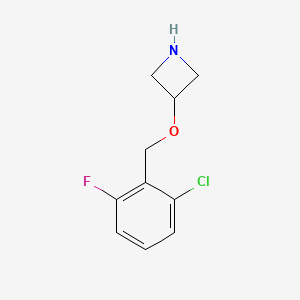 molecular formula C10H11ClFNO B13278906 3-((2-Chloro-6-fluorobenzyl)oxy)azetidine 