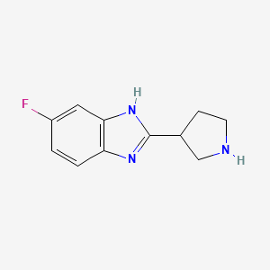 molecular formula C11H12FN3 B13278917 5-fluoro-2-(pyrrolidin-3-yl)-1H-1,3-benzodiazole 