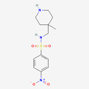 molecular formula C13H19N3O4S B13278926 N-[(4-Methylpiperidin-4-yl)methyl]-4-nitrobenzene-1-sulfonamide 