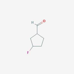molecular formula C6H9FO B13278939 3-Fluorocyclopentane-1-carbaldehyde 