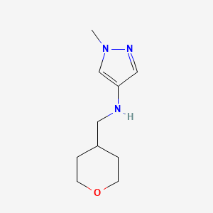 molecular formula C10H17N3O B13278957 1-methyl-N-(oxan-4-ylmethyl)-1H-pyrazol-4-amine 