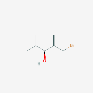 molecular formula C7H13BrO B13278960 (3S)-2-(Bromomethyl)-4-methylpent-1-en-3-ol 
