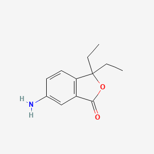 molecular formula C12H15NO2 B13278989 6-Amino-3,3-diethyl-1,3-dihydro-2-benzofuran-1-one 