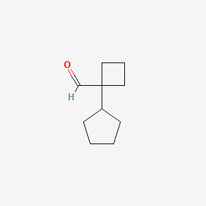 molecular formula C10H16O B13279014 1-Cyclopentylcyclobutane-1-carbaldehyde 