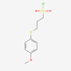 molecular formula C10H13ClO3S2 B13279041 3-[(4-Methoxyphenyl)sulfanyl]propane-1-sulfonyl chloride 