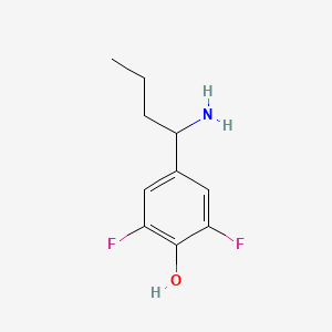 molecular formula C10H13F2NO B13279047 4-(1-Aminobutyl)-2,6-difluorophenol 