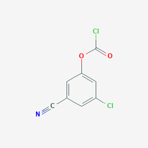 molecular formula C8H3Cl2NO2 B13279049 3-Chloro-5-cyanophenyl chloroformate 