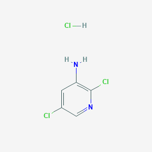molecular formula C5H5Cl3N2 B13279050 2,5-Dichloropyridin-3-amine hydrochloride 