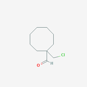 molecular formula C10H17ClO B13279070 1-(Chloromethyl)cyclooctane-1-carbaldehyde 
