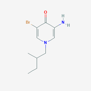 molecular formula C10H15BrN2O B13279071 3-Amino-5-bromo-1-(2-methylbutyl)-1,4-dihydropyridin-4-one 