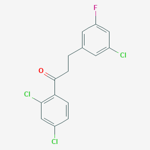 molecular formula C15H10Cl3FO B1327908 3-(3-Chloro-5-fluorophenyl)-2',4'-dichloropropiophenone CAS No. 898751-28-5