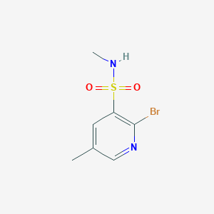 molecular formula C7H9BrN2O2S B13279085 2-Bromo-N,5-dimethylpyridine-3-sulfonamide 