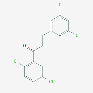 molecular formula C15H10Cl3FO B1327909 3-(3-Chloro-5-fluorophenyl)-2',5'-dichloropropiophenone CAS No. 898751-32-1
