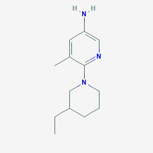 molecular formula C13H21N3 B13279096 6-(3-Ethylpiperidin-1-yl)-5-methylpyridin-3-amine 