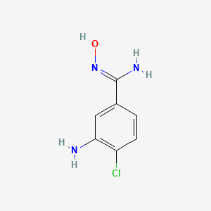 molecular formula C7H8ClN3O B13279097 3-Amino-4-chloro-N'-hydroxybenzene-1-carboximidamide 