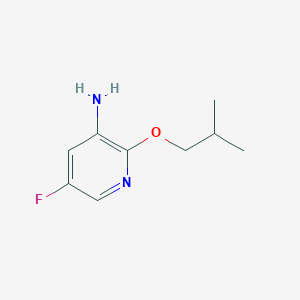 molecular formula C9H13FN2O B13279123 5-Fluoro-2-(2-methylpropoxy)pyridin-3-amine 