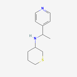 molecular formula C12H18N2S B13279129 N-[1-(Pyridin-4-yl)ethyl]thian-3-amine 