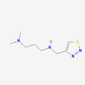 molecular formula C8H16N4S B13279133 [3-(Dimethylamino)propyl](1,2,3-thiadiazol-4-ylmethyl)amine 