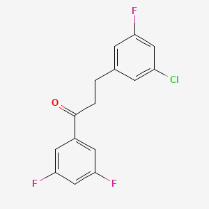 molecular formula C15H10ClF3O B1327914 3-(3-Chloro-5-fluorophenyl)-3',5'-difluoropropiophenone CAS No. 898751-52-5