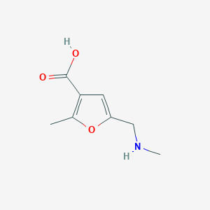 molecular formula C8H11NO3 B13279143 2-Methyl-5-[(methylamino)methyl]furan-3-carboxylic acid 