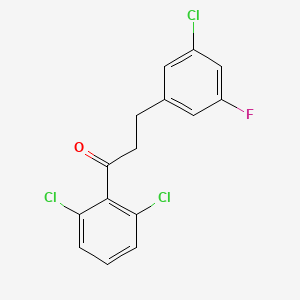 B1327915 3-(3-Chloro-5-fluorophenyl)-2',6'-dichloropropiophenone CAS No. 898751-60-5