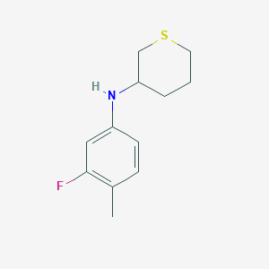 molecular formula C12H16FNS B13279152 N-(3-fluoro-4-methylphenyl)thian-3-amine 