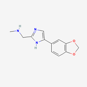 molecular formula C12H13N3O2 B13279156 {[4-(2H-1,3-benzodioxol-5-yl)-1H-imidazol-2-yl]methyl}(methyl)amine 