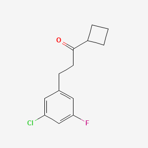 molecular formula C13H14ClFO B1327916 2-(3-Chloro-5-fluorophenyl)ethyl cyclobutyl ketone CAS No. 898751-67-2