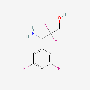molecular formula C9H9F4NO B13279160 3-Amino-3-(3,5-difluorophenyl)-2,2-difluoropropan-1-OL 