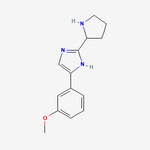 molecular formula C14H17N3O B13279170 4-(3-Methoxyphenyl)-2-(pyrrolidin-2-yl)-1H-imidazole 