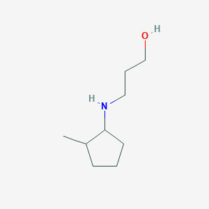 molecular formula C9H19NO B13279175 3-[(2-Methylcyclopentyl)amino]propan-1-ol 