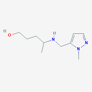 molecular formula C10H19N3O B13279183 4-{[(1-methyl-1H-pyrazol-5-yl)methyl]amino}pentan-1-ol 