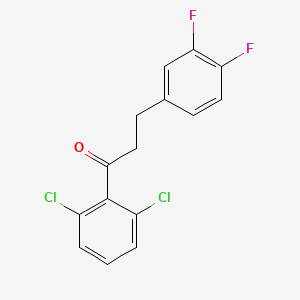 molecular formula C15H10Cl2F2O B1327919 2',6'-dichloro-3-(3,4-difluorophenyl)propiophenone CAS No. 898777-52-1