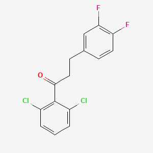 molecular formula C15H10Cl2F2O B1327919 1-(2,6-Dichlorophenyl)-3-(3,4-difluorophenyl)propan-1-one CAS No. 898777-52-1