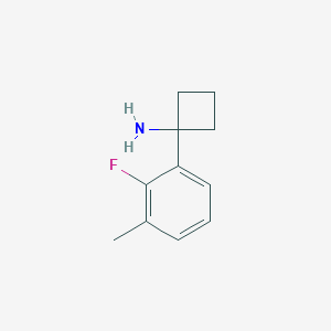 molecular formula C11H14FN B13279197 1-(2-Fluoro-3-methylphenyl)cyclobutan-1-amine 