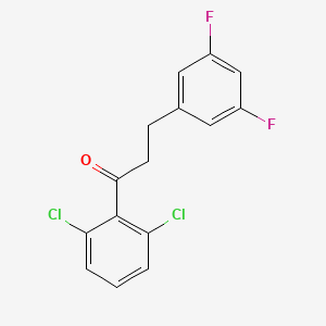 molecular formula C15H10Cl2F2O B1327920 2',6'-Dichloro-3-(3,5-difluorophenyl)propiophenone CAS No. 898777-54-3