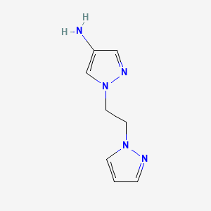 molecular formula C8H11N5 B13279203 1-(2-(1H-pyrazol-1-yl)ethyl)-1H-pyrazol-4-amine 