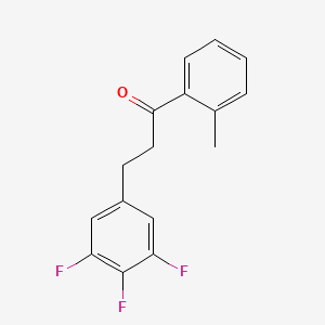 molecular formula C16H13F3O B1327921 2'-Methyl-3-(3,4,5-trifluorophenyl)propiophenone CAS No. 898777-58-7