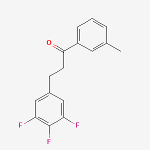 molecular formula C16H13F3O B1327922 3'-Methyl-3-(3,4,5-trifluorophenyl)propiophenone CAS No. 898777-60-1