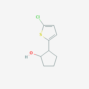 molecular formula C9H11ClOS B13279221 2-(5-Chlorothiophen-2-yl)cyclopentan-1-ol 