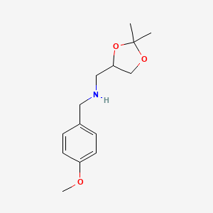 molecular formula C14H21NO3 B13279233 [(2,2-Dimethyl-1,3-dioxolan-4-yl)methyl][(4-methoxyphenyl)methyl]amine 