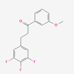 molecular formula C16H13F3O2 B1327925 3'-Methoxy-3-(3,4,5-trifluorophenyl)propiophenone CAS No. 898777-66-7