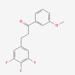 molecular formula C16H13F3O2 B1327925 3'-甲氧基-3-(3,4,5-三氟苯基)丙基苯酮 CAS No. 898777-66-7