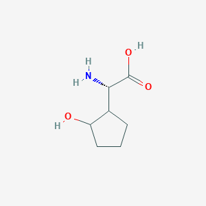 molecular formula C7H13NO3 B13279259 (2S)-2-Amino-2-(2-hydroxycyclopentyl)acetic acid 