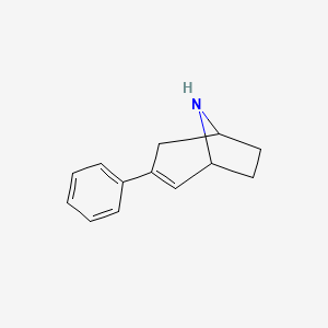 molecular formula C13H15N B13279282 3-Phenyl-8-azabicyclo[3.2.1]oct-2-ene CAS No. 36769-07-0
