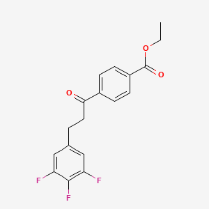 molecular formula C18H15F3O3 B1327929 4'-carboethoxy-3-(3,4,5-trifluorophenyl)propiophenone CAS No. 898777-80-5