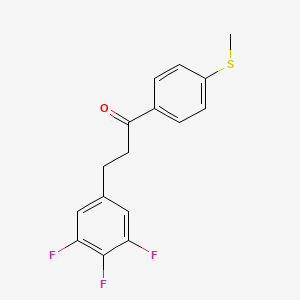 molecular formula C16H13F3OS B1327930 4'-Thiomethyl-3-(3,4,5-trifluorophenyl)propiophenone CAS No. 898777-84-9